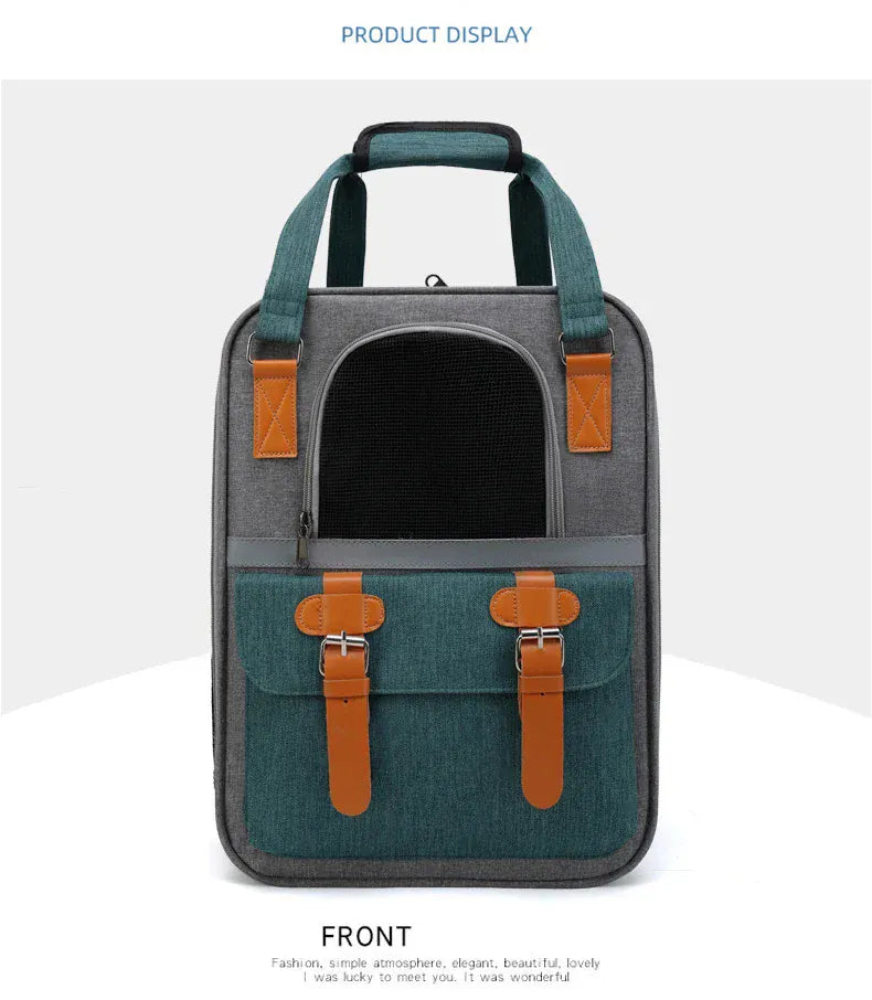 Large Cat Carrier Backpack - Three-Sided Breathable Pet Travel Bag with Sun Protection, Thickened Wear-Resistant Pet Luggage