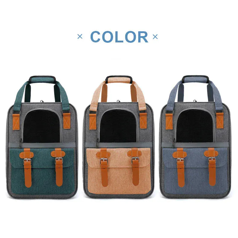 Large Cat Carrier Backpack - Three-Sided Breathable Pet Travel Bag with Sun Protection, Thickened Wear-Resistant Pet Luggage
