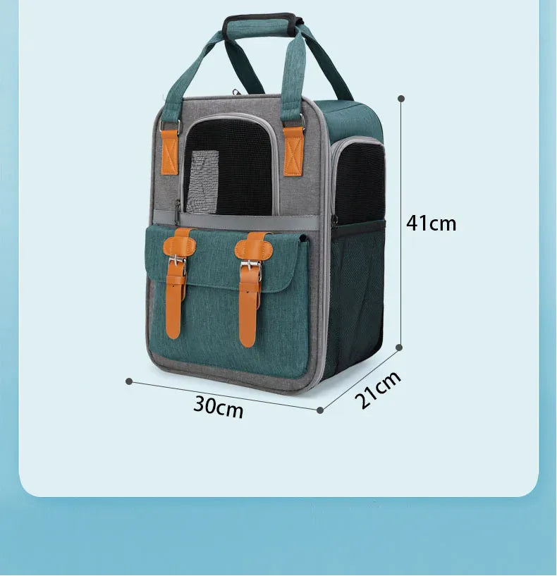 Large Cat Carrier Backpack - Three-Sided Breathable Pet Travel Bag with Sun Protection, Thickened Wear-Resistant Pet Luggage