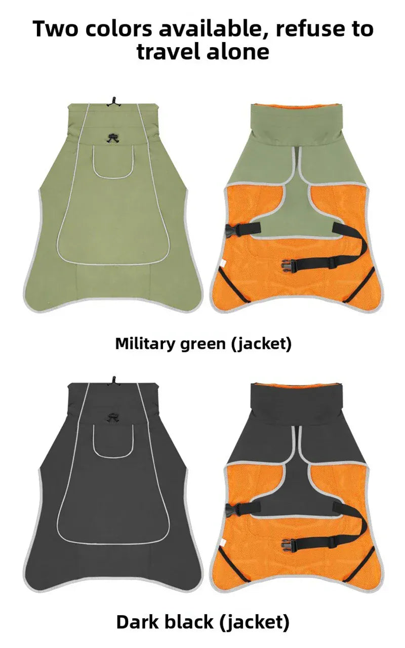 Large Dog Waterproof Windbreaker | Stormcoat & Raincoat for Outdoor Dogs | Pet Outdoor Raincoat