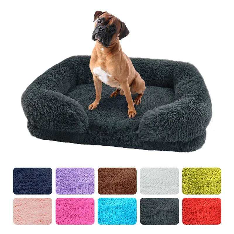 Large Orthopedic Dog Bed – Thickened Plush Pet Sofa with Removable Pad