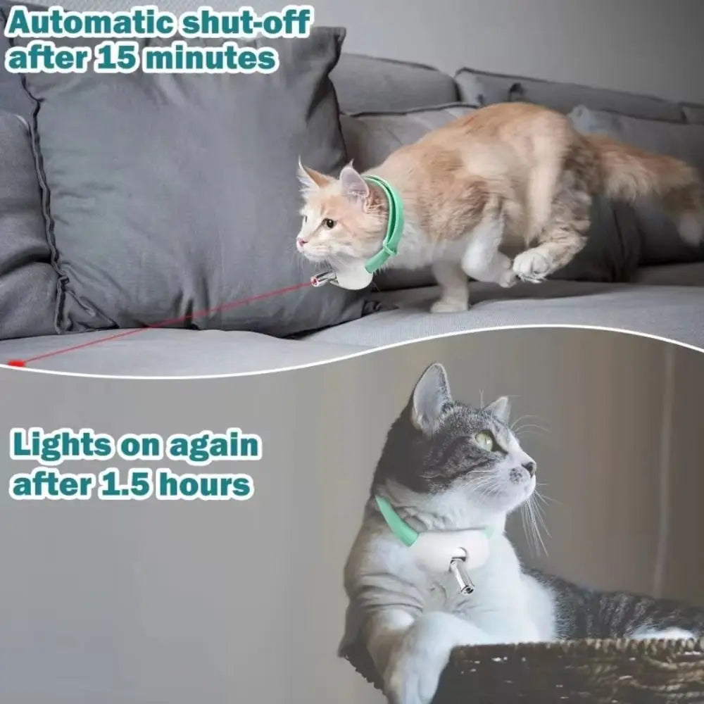 LED Cat Collar with Laser - Automatic Pet Safety Light with Interactive Toy