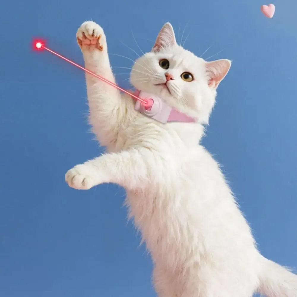 LED Cat Collar with Laser - Automatic Pet Safety Light with Interactive Toy