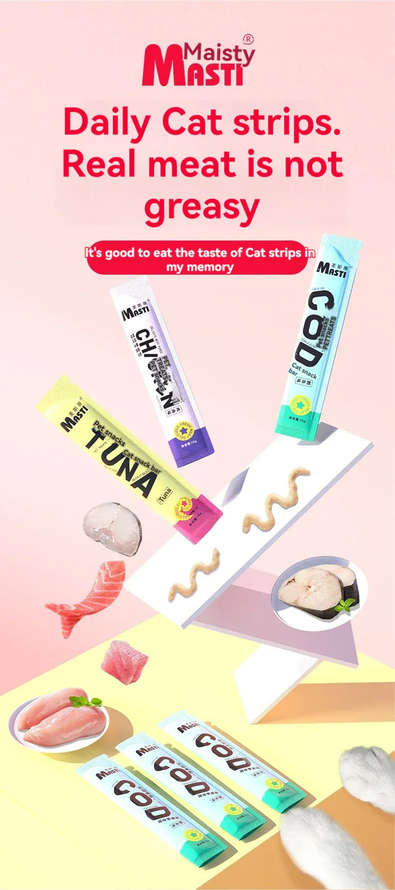 Liquid Cat Treats 15g - Tuna & Chicken Creamy Wet Snack Pouches