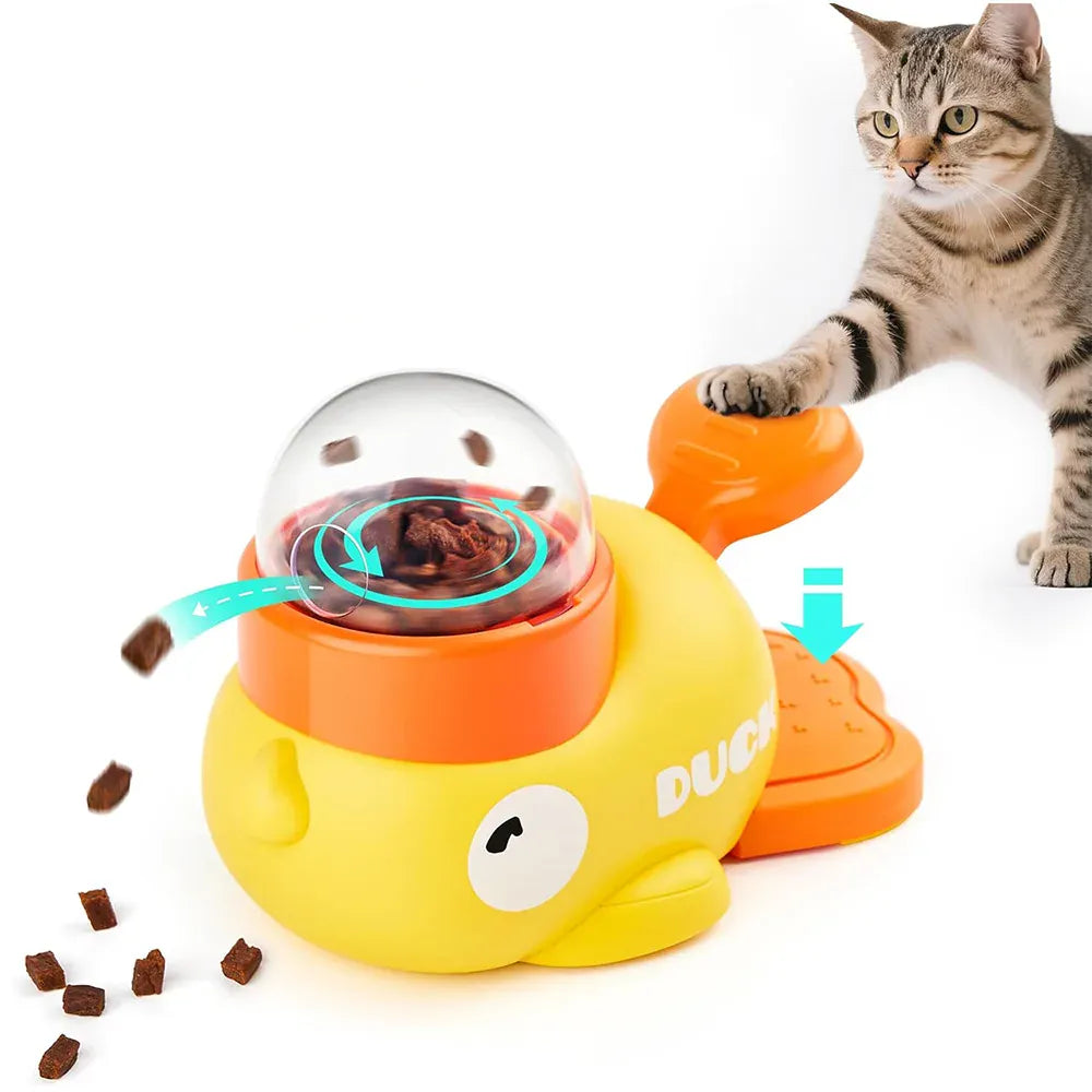 Little Yellow Duck Interactive Pet Feeder – Smart Slow Feeding Toy for Cats & Dogs