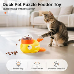 Little Yellow Duck Interactive Pet Feeder – Smart Slow Feeding Toy for Cats & Dogs