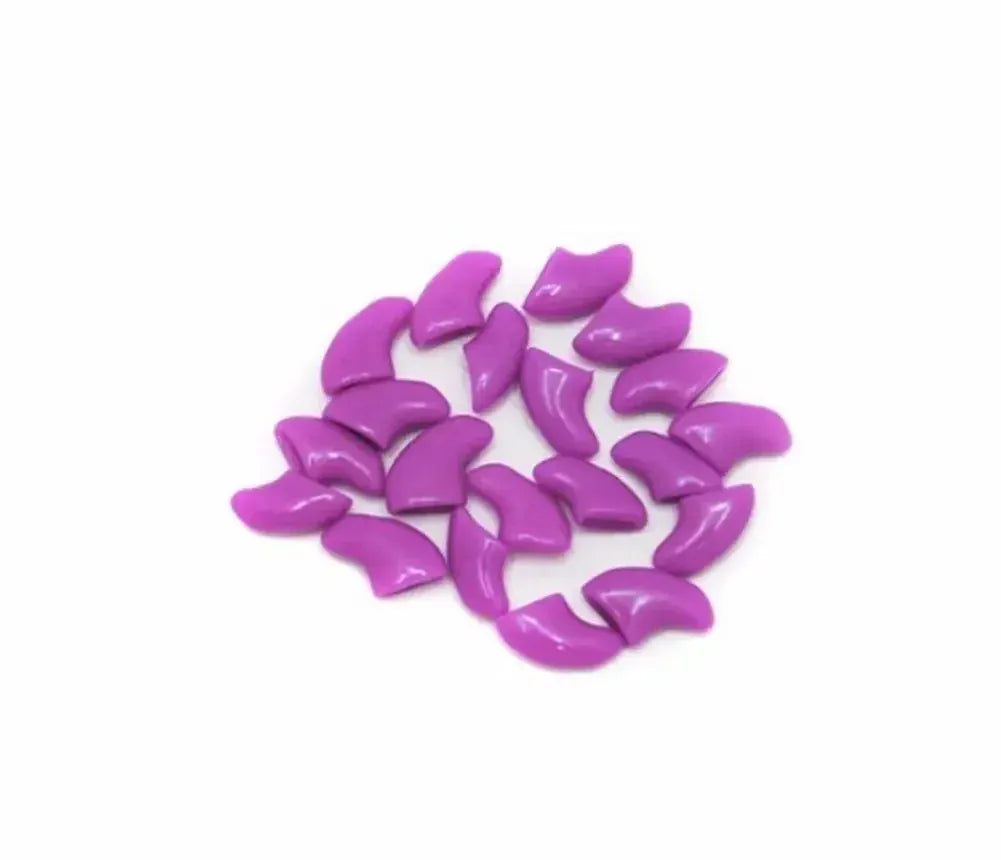 Lovely 20pcs Soft Silicone Cat Nail Caps | Pet Claw Protection with Adhesive Glue | Anti-Scratch Cat Paw Covers | Safe Nail Care for Cats