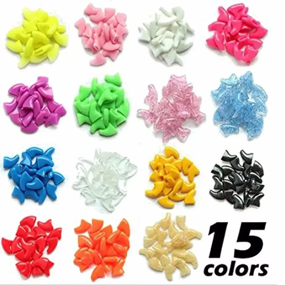 Lovely 20pcs Soft Silicone Cat Nail Caps | Pet Claw Protection with Adhesive Glue | Anti-Scratch Cat Paw Covers | Safe Nail Care for Cats