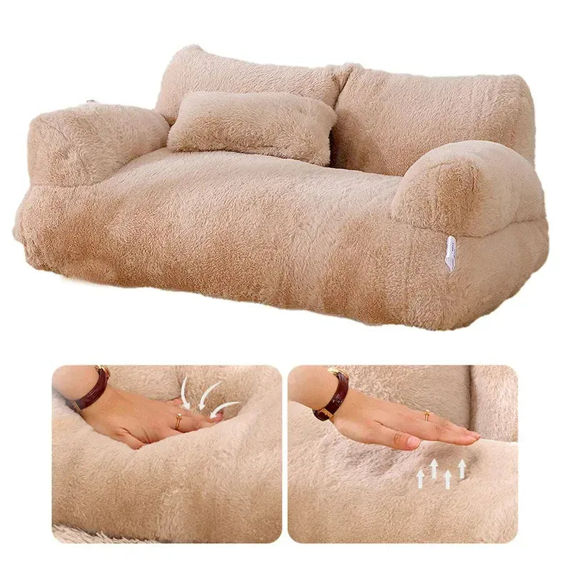 Luxury Cat Bed Sofa – Winter Warm Plush Pet Nest for Small Dogs & Cats