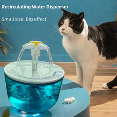Luxury Cat Flower Water Fountain – Silent USB Automatic Pet Water Dispenser with Multi-Layer Filter for Cats & Small Dogs