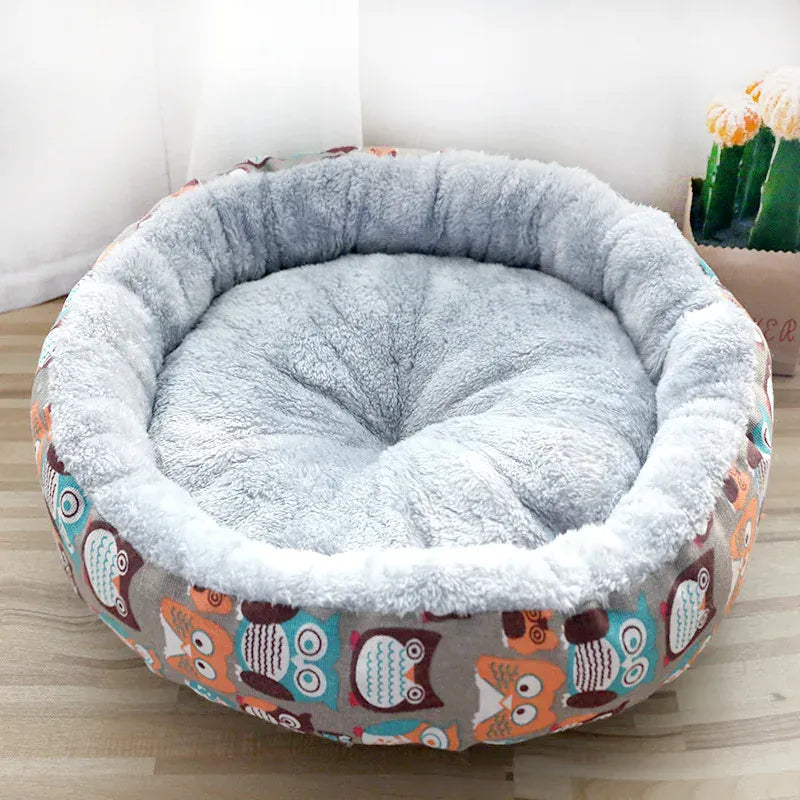 Luxury Plush Dog Bed - High-Loft Round Cushion with Removable Cover
