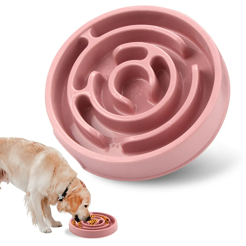 Maze Pattern Slow Feeder Bowl - Anti-Gulping Puzzle Dish for Dogs & Cats