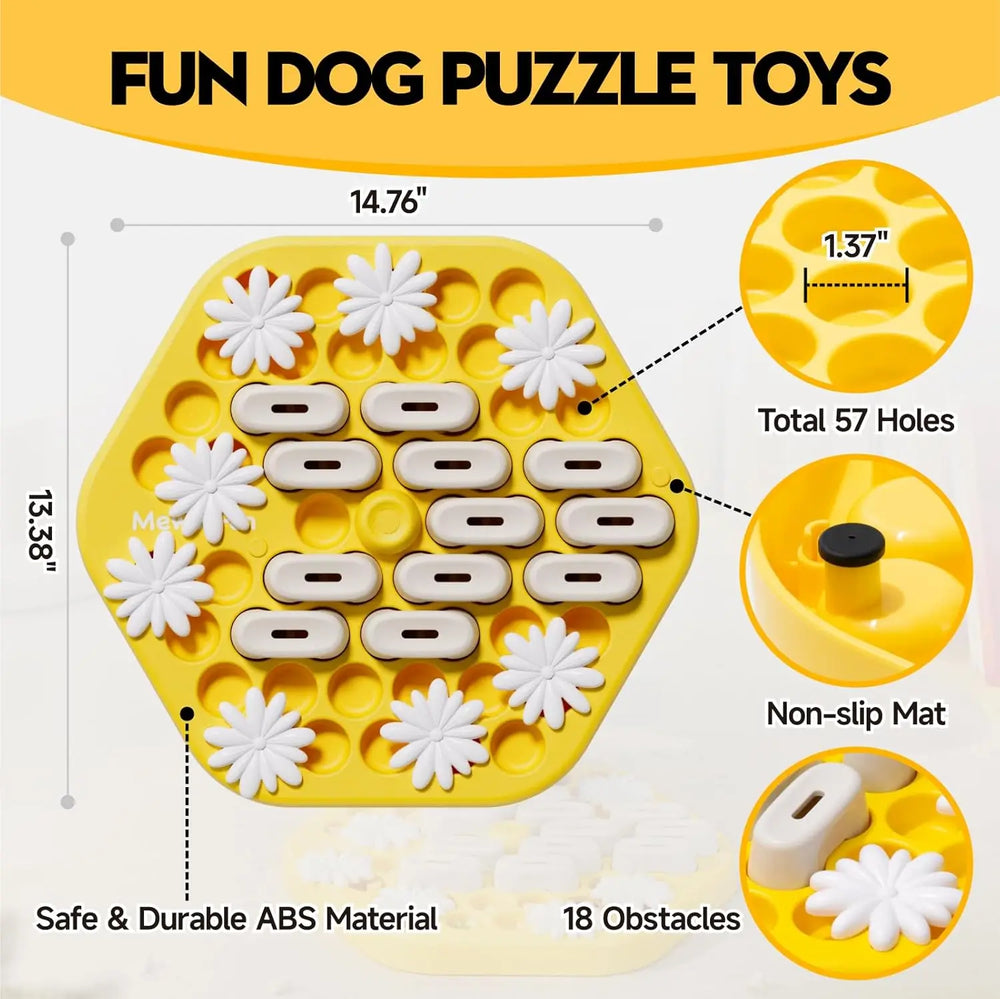 MEWOOFUN Dog Puzzle Toy | Interactive Level 3 Slow Feeder Game for Dogs & Cats | Mental Stimulation & Treat Dispenser