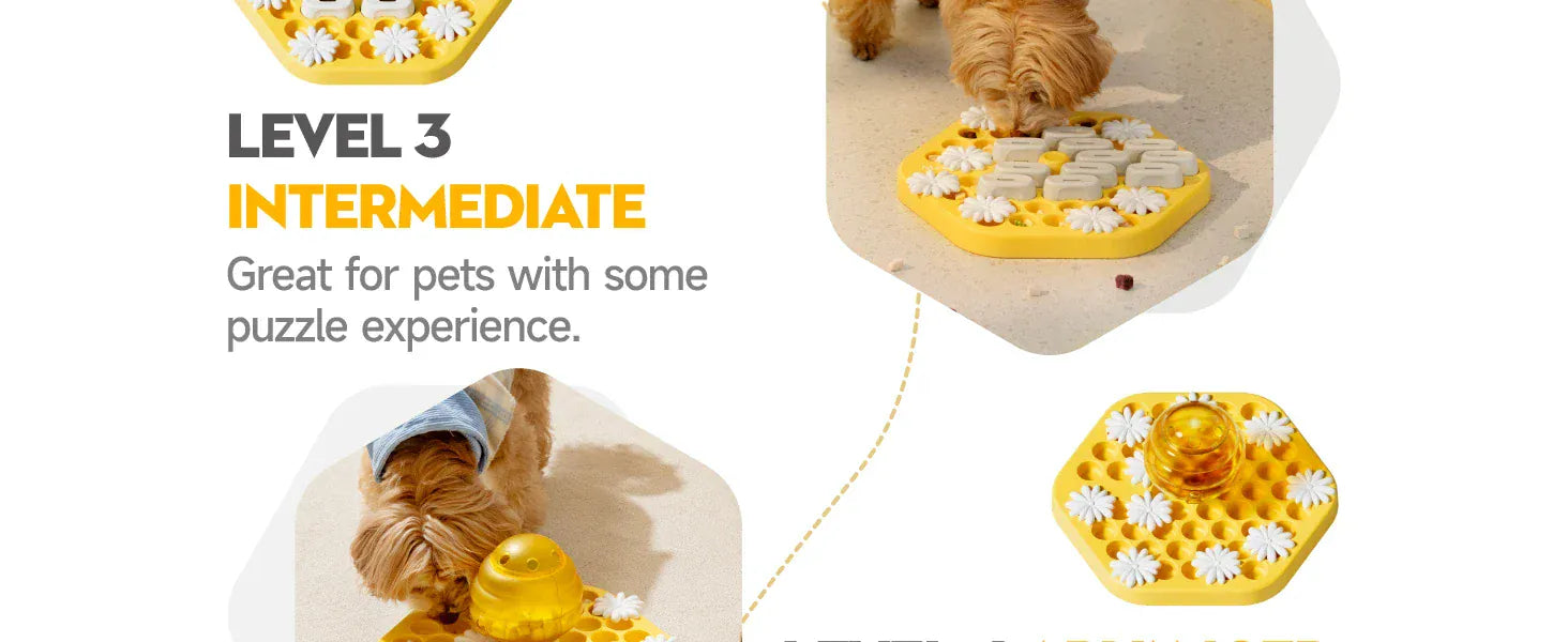 MEWOOFUN Dog Puzzle Toy | Interactive Level 3 Slow Feeder Game for Dogs & Cats | Mental Stimulation & Treat Dispenser