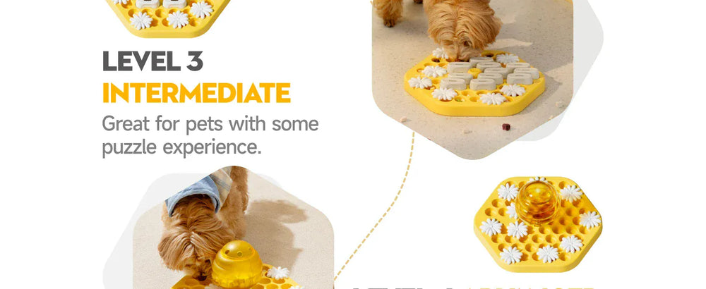 MEWOOFUN Dog Puzzle Toy | Interactive Level 3 Slow Feeder Game for Dogs & Cats | Mental Stimulation & Treat Dispenser
