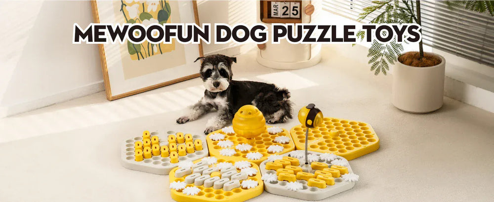 MEWOOFUN Dog Puzzle Toy | Interactive Level 3 Slow Feeder Game for Dogs & Cats | Mental Stimulation & Treat Dispenser