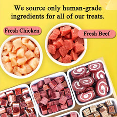 Natural Beef & Meat Cubes Dog Treats – 100g High-Protein, Healthy, Easily Digestible Snacks for All Dog Sizes