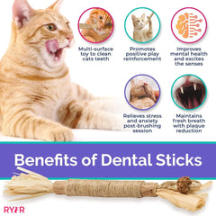 Natural Catnip Chew Sticks - Dental Health Cat Toys Silvervine Matatabi Cat Treats