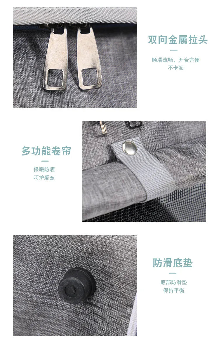 Nordic Style Pet Bike & Car Carrier – Portable Backpack for Outdoor Cycling & Travel