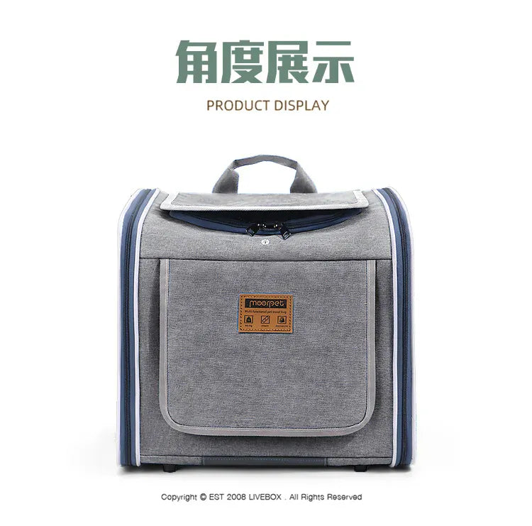 Nordic Style Pet Bike & Car Carrier – Portable Backpack for Outdoor Cycling & Travel