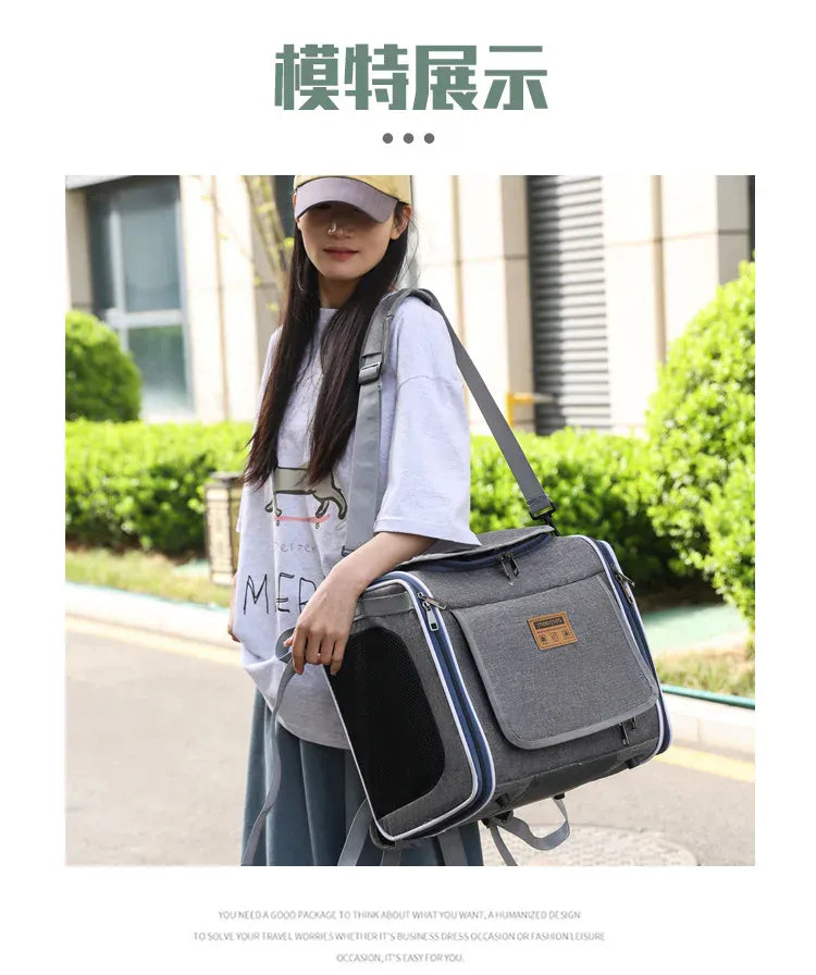 Nordic Style Pet Bike & Car Carrier – Portable Backpack for Outdoor Cycling & Travel