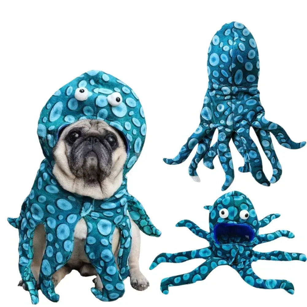Octopus Costume for Dogs & Cats – Cute Hoodie Outfit for Halloween Christmas Holiday