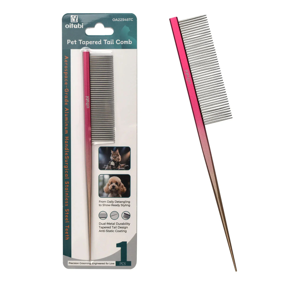 OITABI Professional Pet Grooming Comb Set - Gradient Tapered Tail Combs for Styling & Finishing