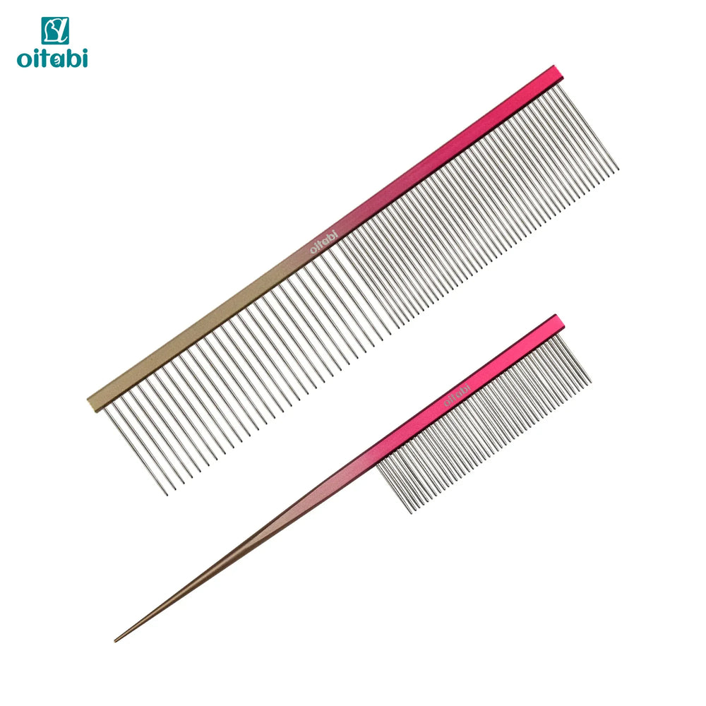 OITABI Professional Pet Grooming Comb Set - Gradient Tapered Tail Combs for Styling & Finishing