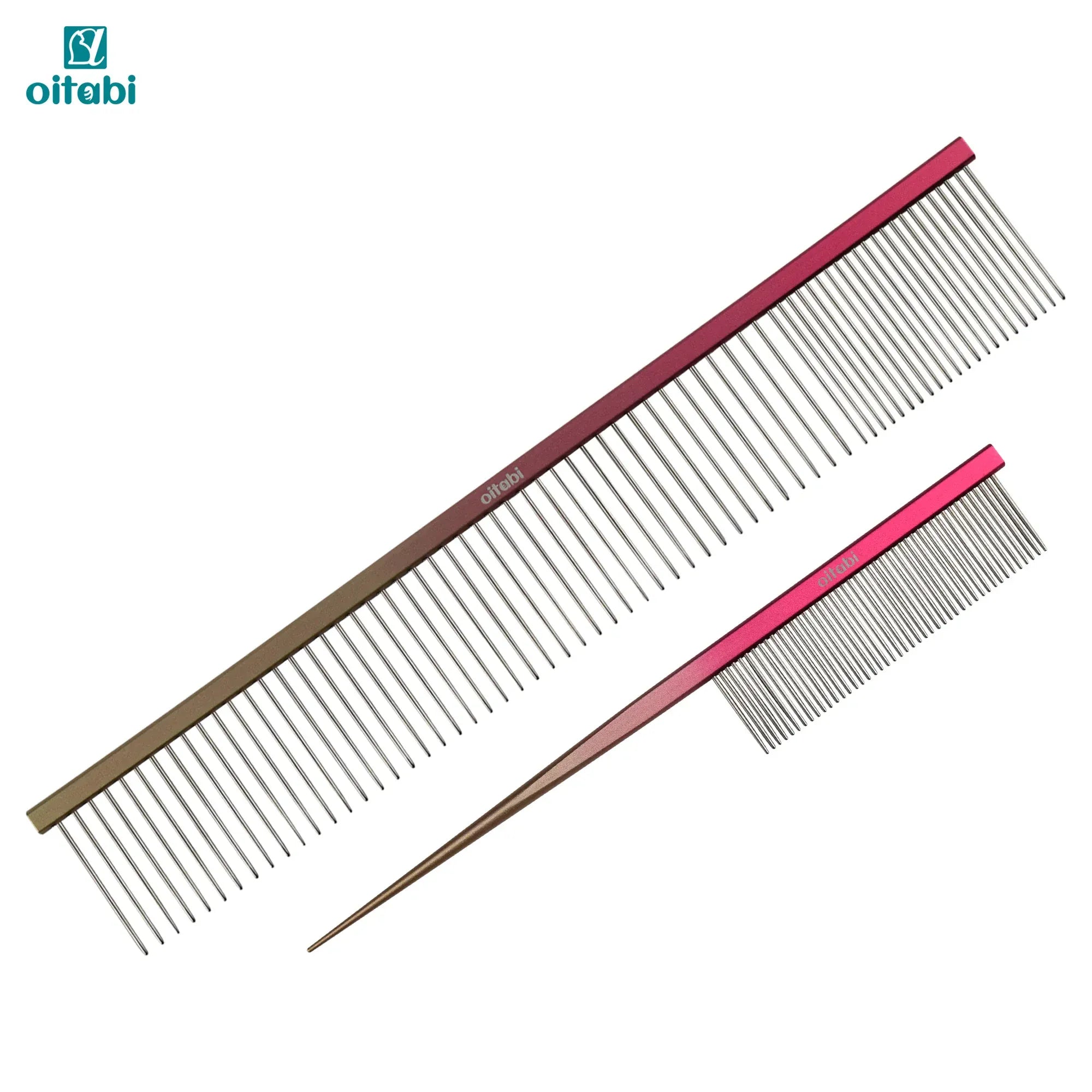 OITABI Professional Pet Grooming Comb Set - Gradient Tapered Tail Combs for Styling & Finishing