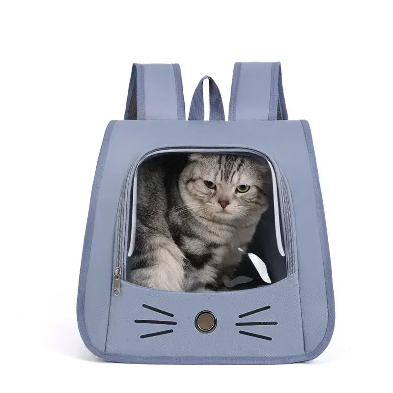 Outdoor Cat Backpack Carrier - Breathable Pet Transport Bag for Cats & Small Dogs, 35x35x25cm Portable Shoulder Carrier with Mesh Windows