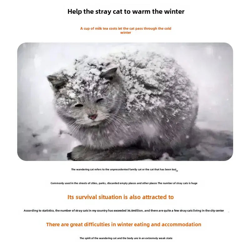 Outdoor Cat House Waterproof - Winter Warm Pet Cave Bed Foldable Washable