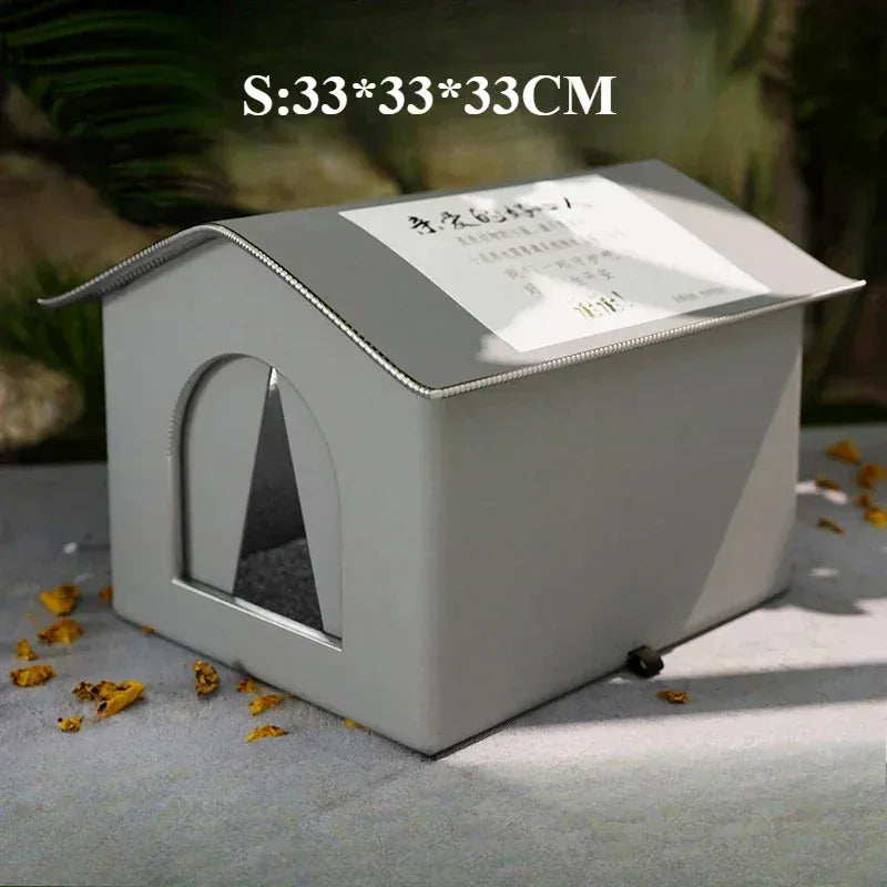 Outdoor Cat House Waterproof - Winter Warm Stray Shelter Weatherproof Pet House