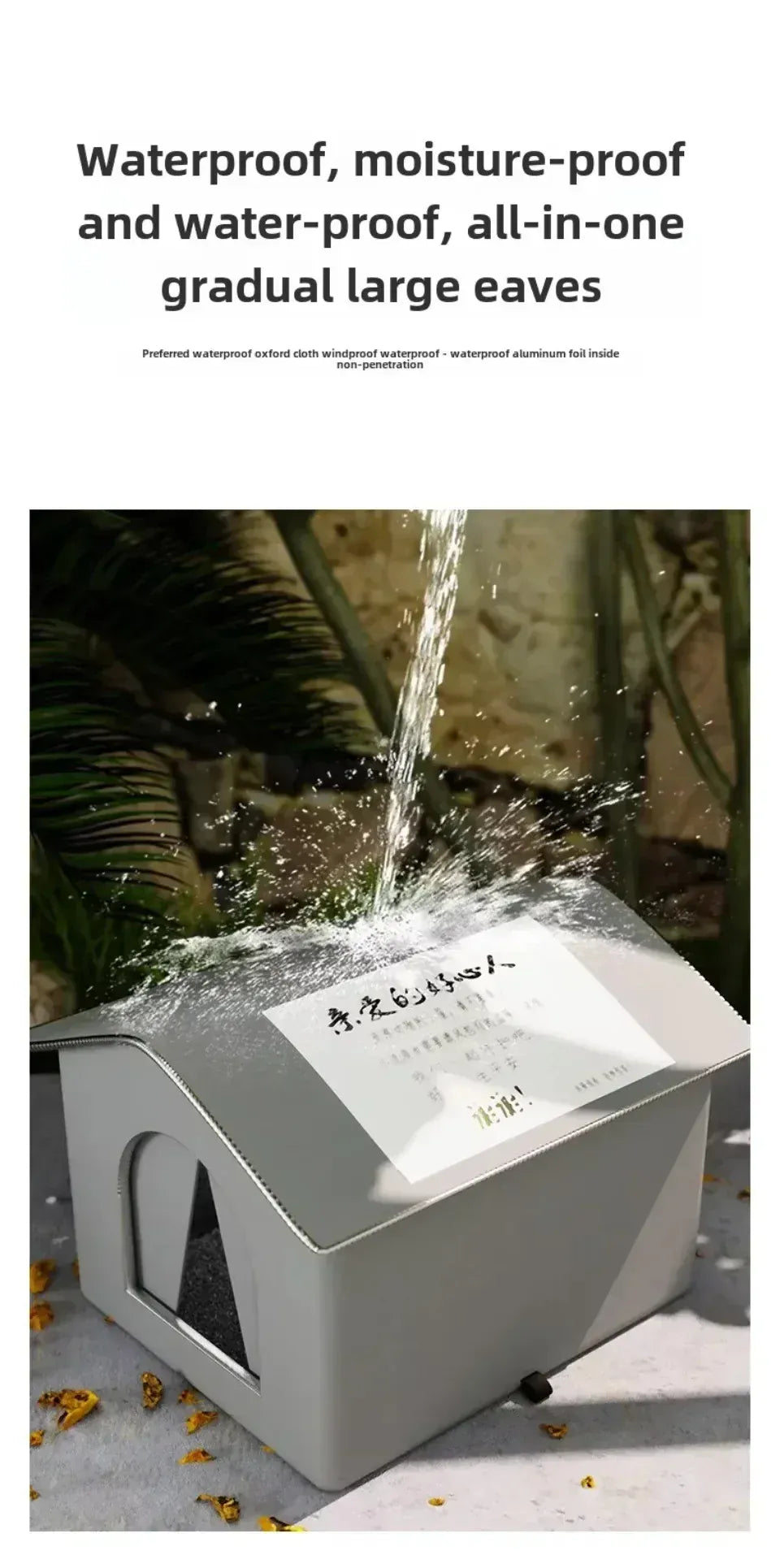 Outdoor Cat House Waterproof - Winter Warm Stray Shelter Weatherproof Pet House