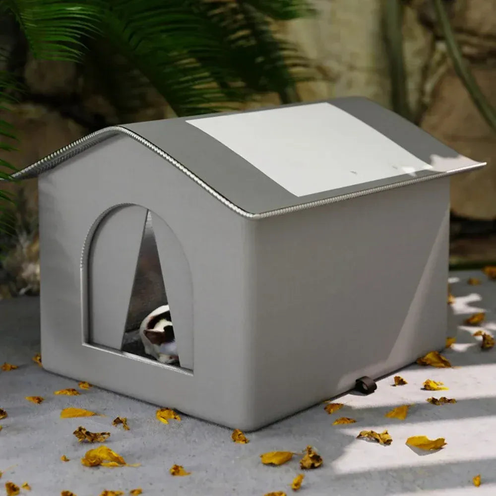 Outdoor Cat House Waterproof - Winter Warm Stray Shelter Weatherproof Pet House