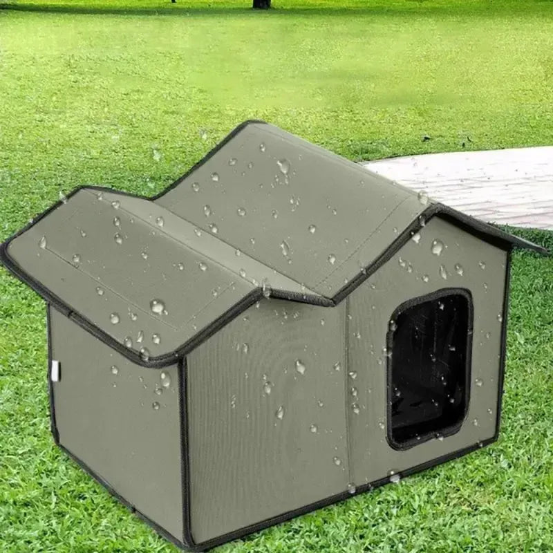 Outdoor Cat House with Detachable Roof - Waterproof Windproof Pet Shelter for All Seasons, Easy Clean Cat & Dog Bed for Outdoor/Indoor Use