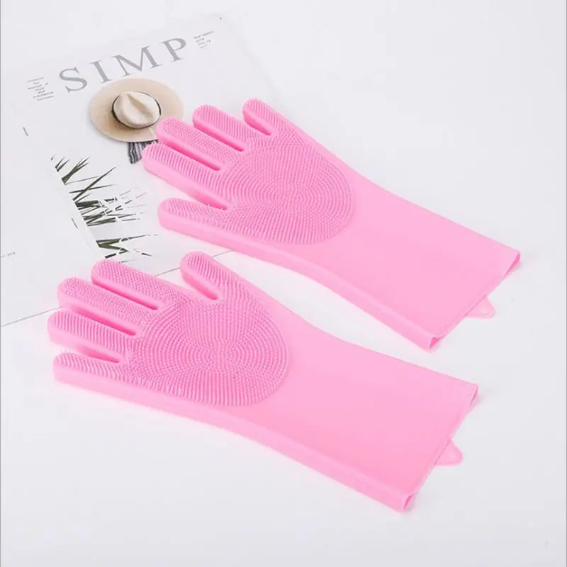 Pet Bathing Gloves - Magic Silicone Grooming Gloves for Dogs & Cats, Double-Sided Brush Gloves for Shedding, Washing & Massage