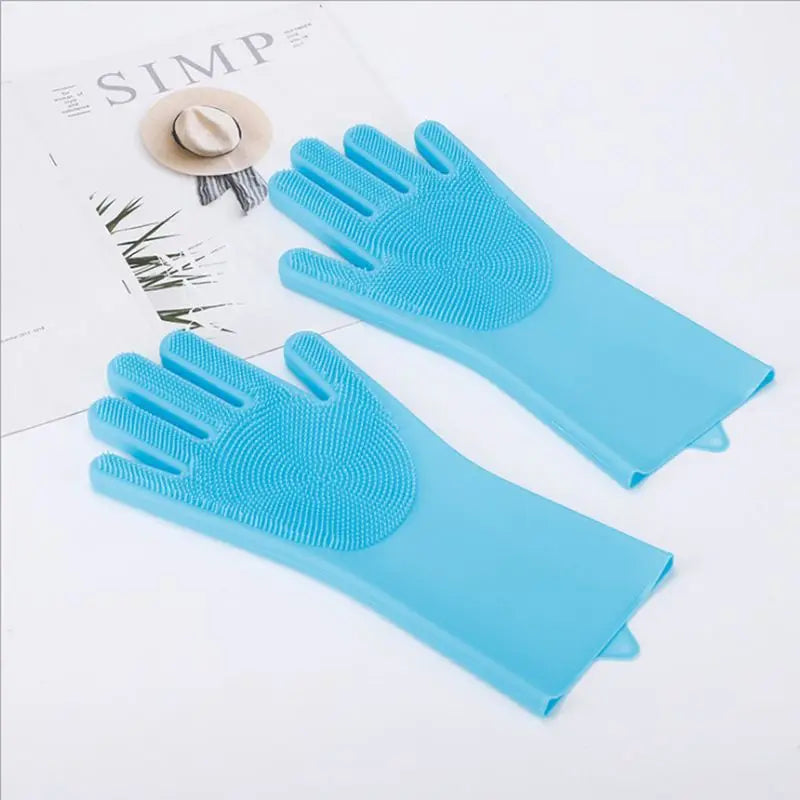 Pet Bathing Gloves - Magic Silicone Grooming Gloves for Dogs & Cats, Double-Sided Brush Gloves for Shedding, Washing & Massage