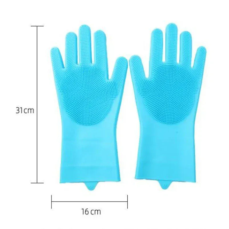 Pet Bathing Gloves - Magic Silicone Grooming Gloves for Dogs & Cats, Double-Sided Brush Gloves for Shedding, Washing & Massage