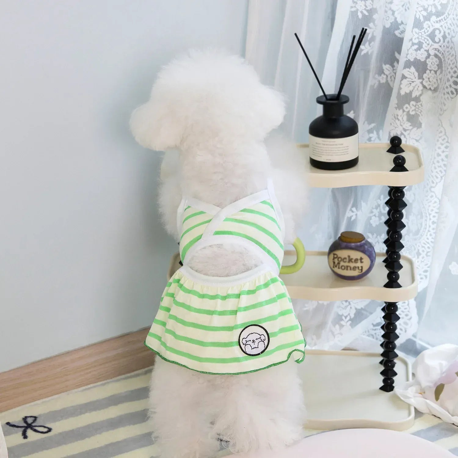 Pet Bikini & Skirt Set – Striped Summer Outfit for Small Dogs & Cats