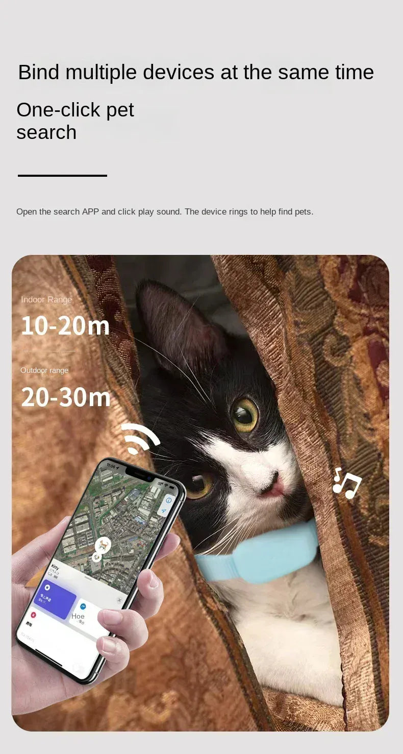 Pet Bluetooth GPS Tracker Collar - Anti-Lost Locator for Cats & Dogs