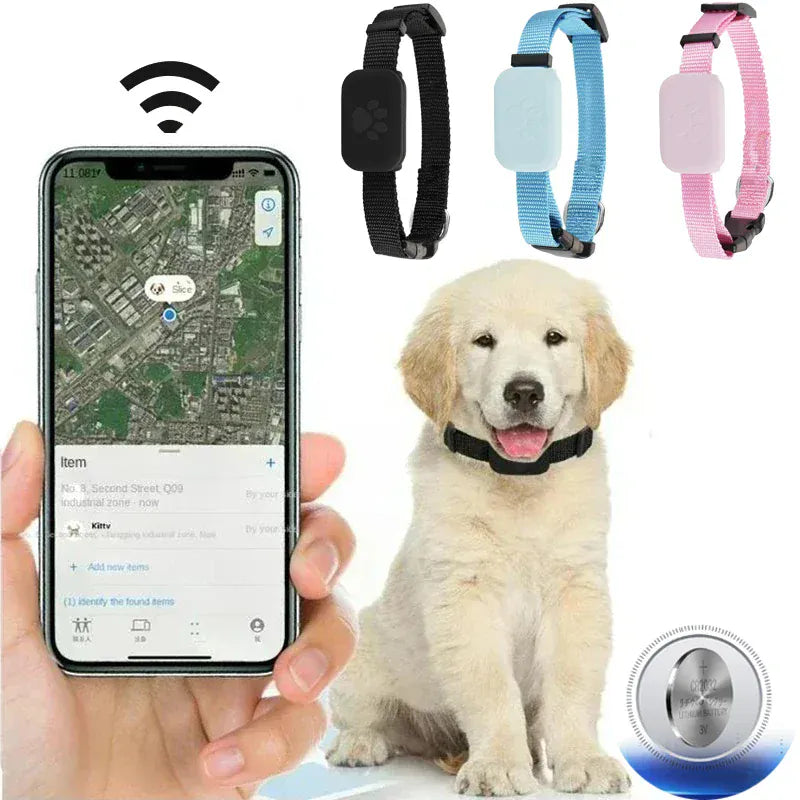 Pet Bluetooth GPS Tracker Collar - Anti-Lost Locator for Cats & Dogs