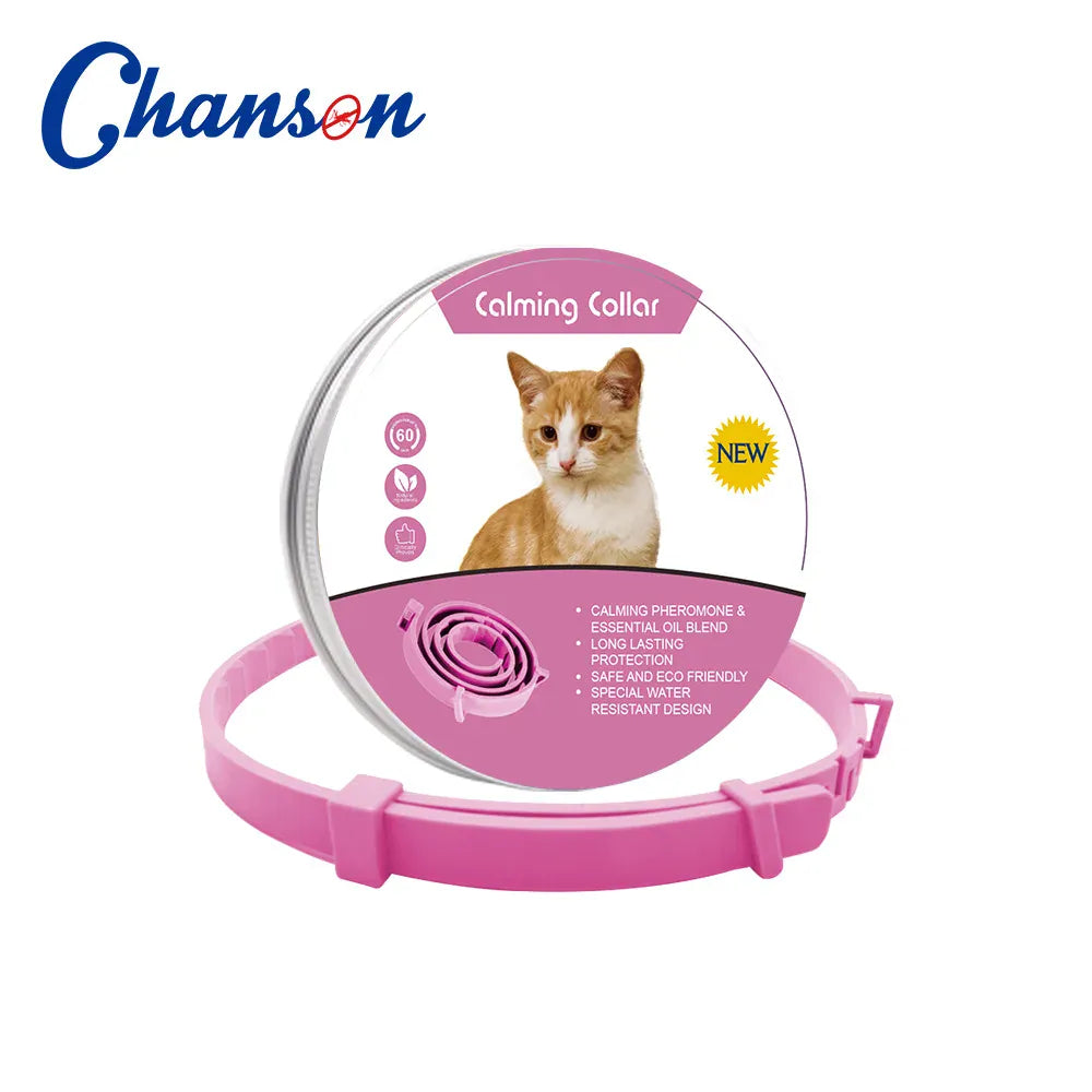 Pet Calming Collar for Cats & Dogs - 2-Month Anxiety Relief with Natural Pheromones, Adjustable Stress Reduction Collar for Thunder, Travel & Separation Anxiety