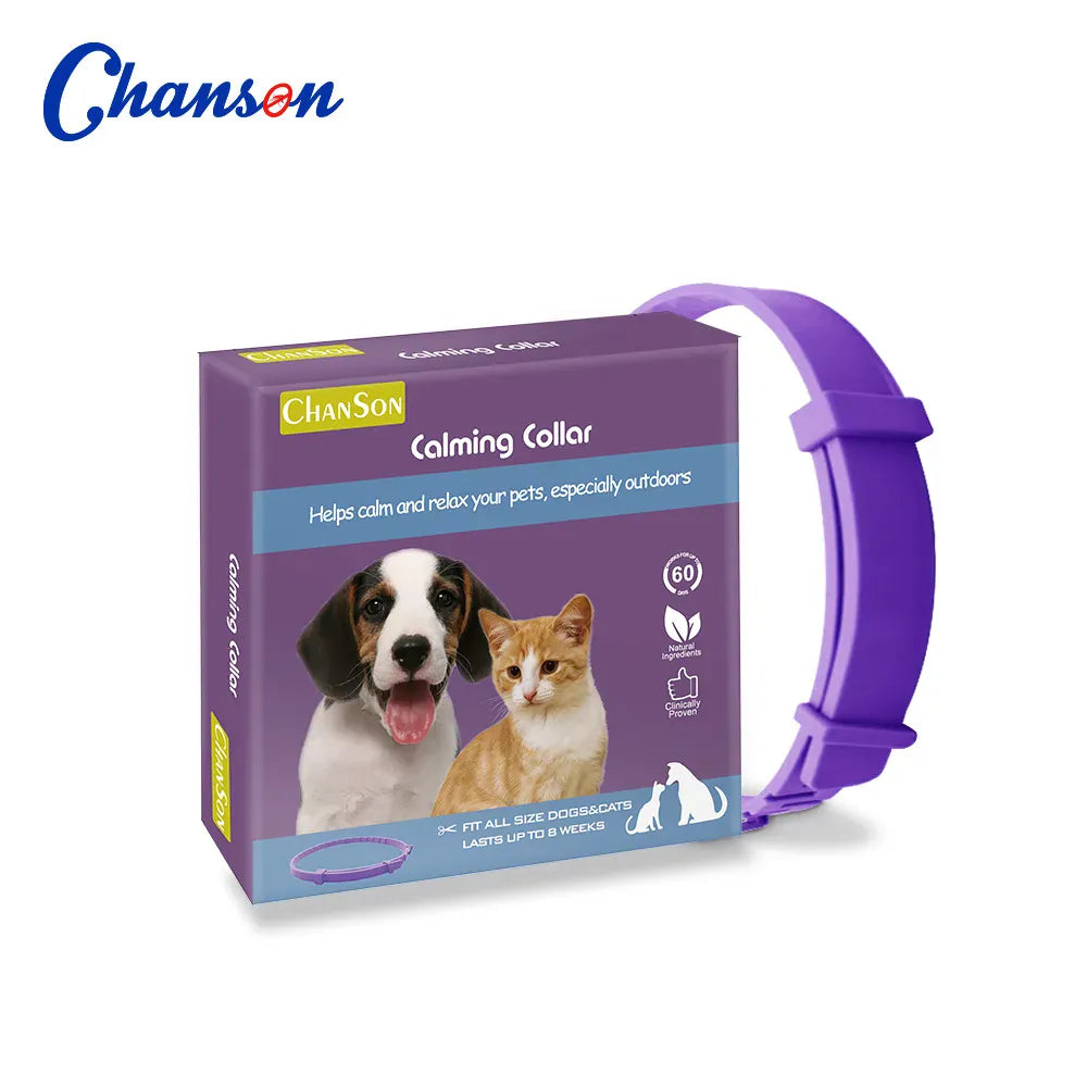 Pet Calming Collar for Cats & Dogs - 2-Month Anxiety Relief with Natural Pheromones, Adjustable Stress Reduction Collar for Thunder, Travel & Separation Anxiety