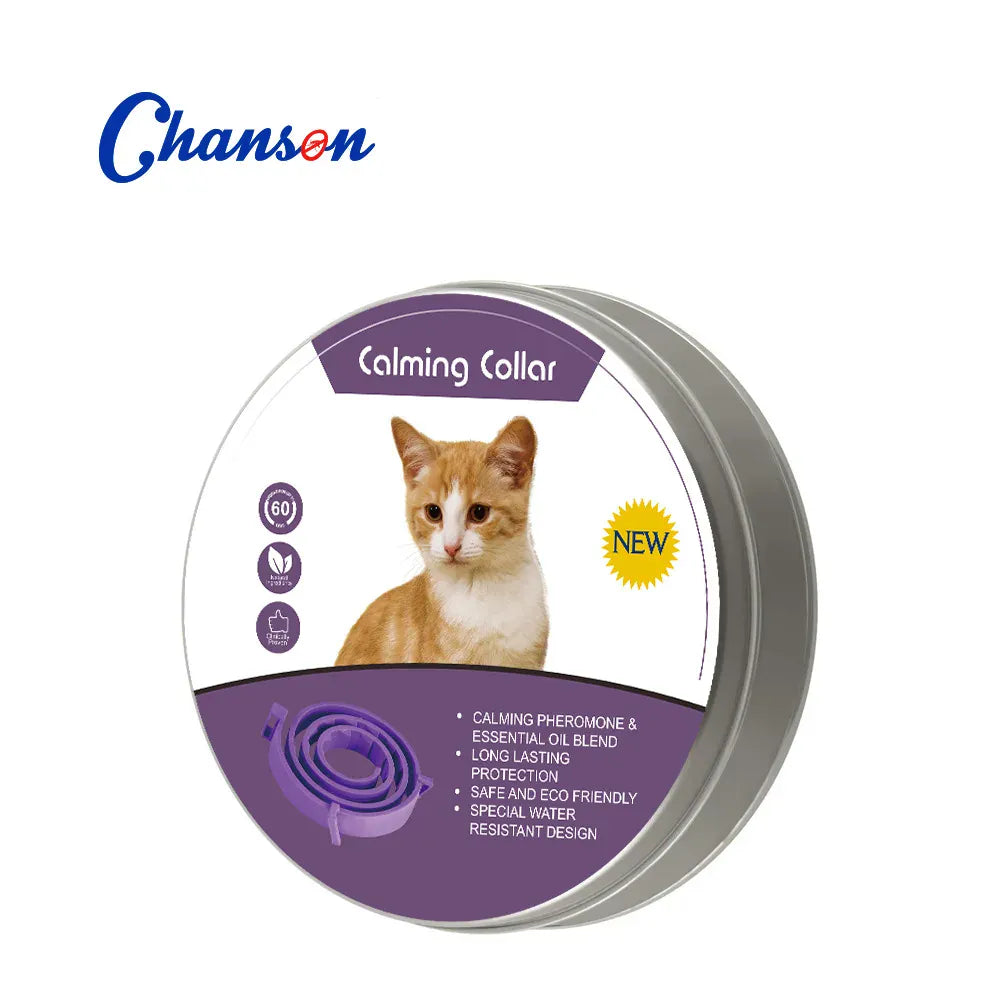 Pet Calming Collar for Cats & Dogs - 2-Month Anxiety Relief with Natural Pheromones, Adjustable Stress Reduction Collar for Thunder, Travel & Separation Anxiety