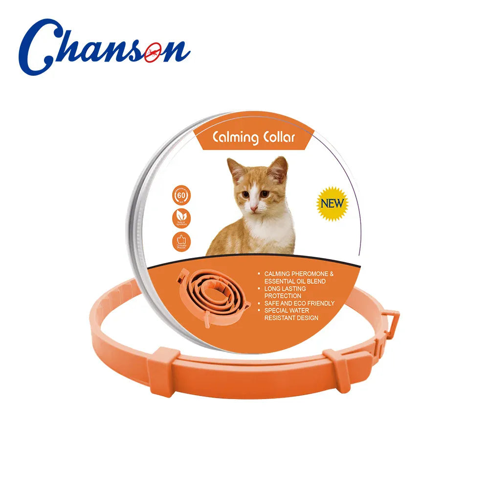 Pet Calming Collar for Cats & Dogs - 2-Month Anxiety Relief with Natural Pheromones, Adjustable Stress Reduction Collar for Thunder, Travel & Separation Anxiety