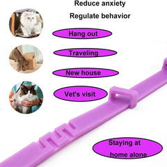 Pet Calming Collar for Cats & Dogs - 2-Month Anxiety Relief with Natural Pheromones, Adjustable Stress Reduction Collar for Thunder, Travel & Separation Anxiety