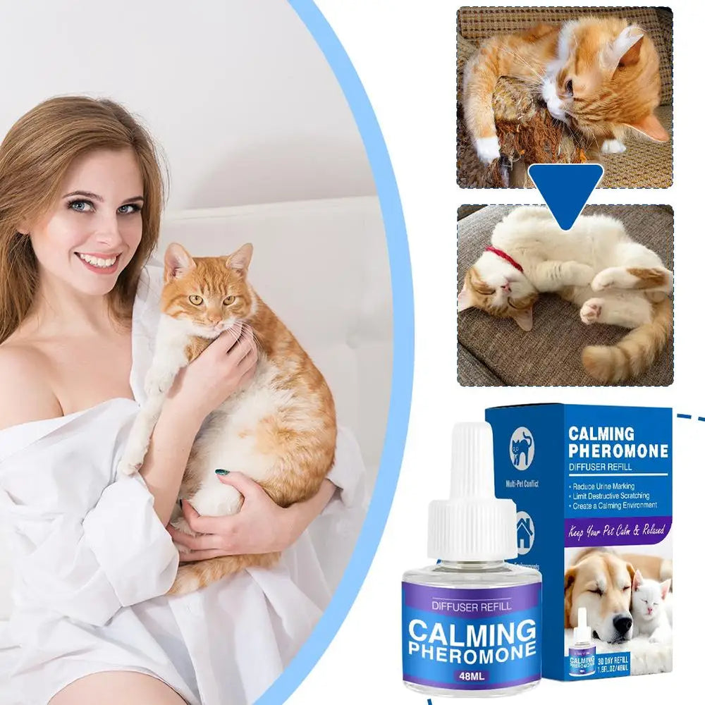 Pet Calming Diffuser 48ml - Stop Scratching & Peeing from Anxiety