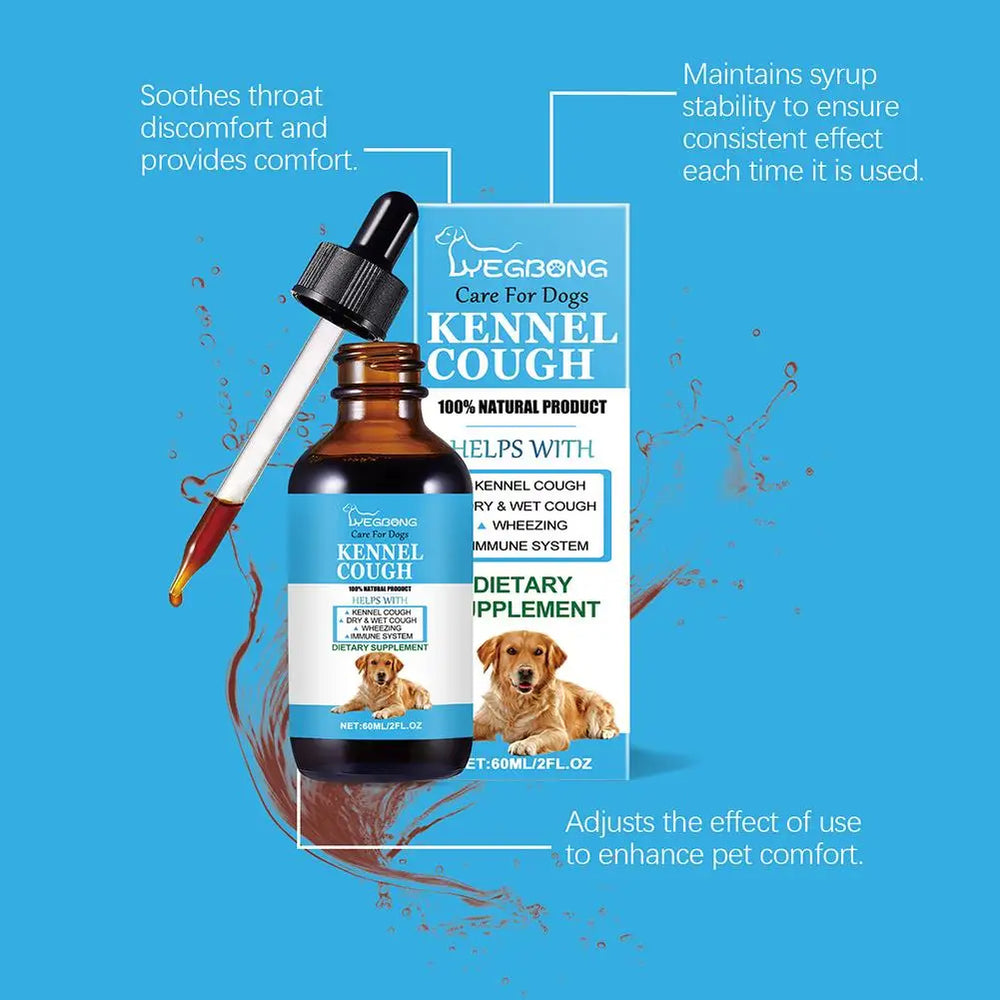Pet Cough Relief Drops - Herbal Allergy & Immune Supplement for Dogs, Natural Kennel Cough Treatment with Echinacea & Elderberry