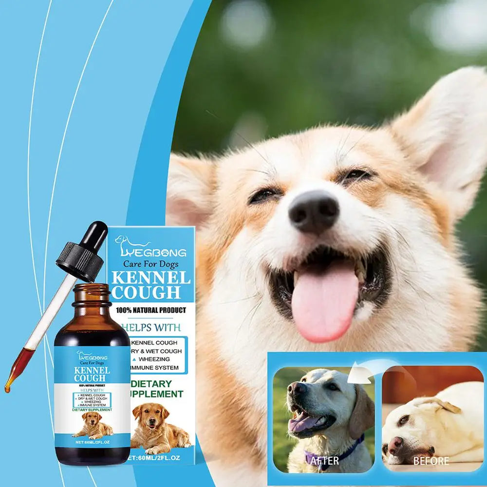 Pet Cough Relief Drops - Herbal Allergy & Immune Supplement for Dogs, Natural Kennel Cough Treatment with Echinacea & Elderberry