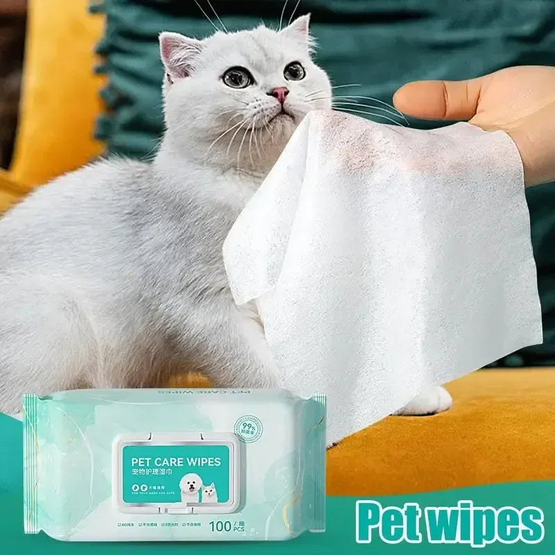 Pet Deodorant wipes 100Pcs Cleaning Tear Stains Decomposition Odor Pure Water Safe Gentle Pet Wipes cleaning wipes for dogs cats
